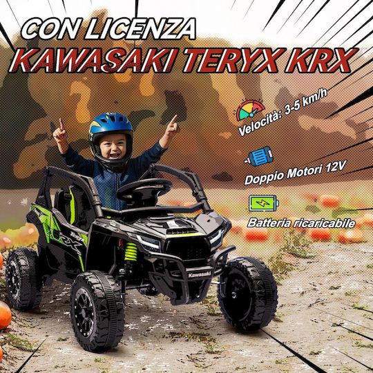 Kawasaki Buggy Cu Un Loc Cu Telecomandă Licențiat 12 Volți Negru