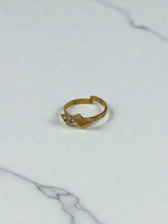 Chevalier Ring made of Steel Gold Plated