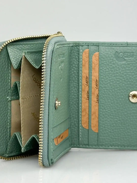 Small Leather Women's Wallet Classic with RFID Green
