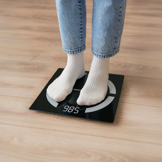 Wozinsky Intelligente Badezimmerwaage 180kg mit Körperfettmessung & Bluetooth Schwarze WIWL-30