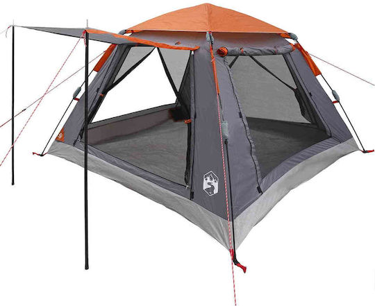vidaXL Summer Camping Tent Grey with Double Cloth for 3 People 205x205x143cm