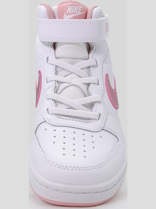 Court Borough Mid 2 Kids Sports Shoes Running with Hoop & Loop Closure White