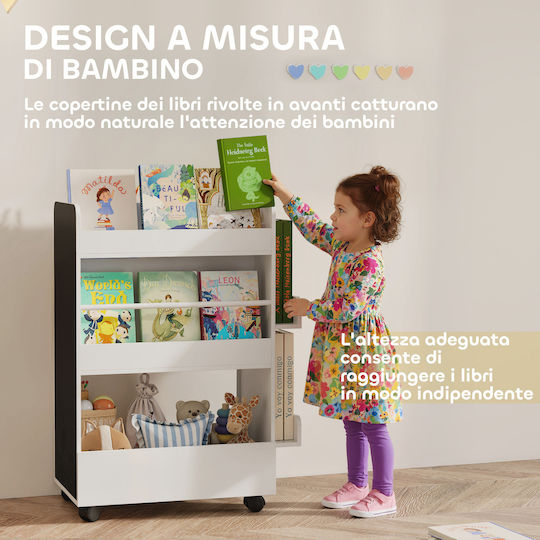 Kids Wooden Bookcase White