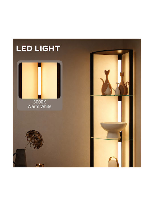 HomCom LED Подова Лампа В162см. Черен
