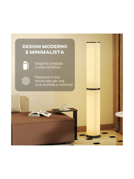 HomCom LED Floor Lamp H135xW20cm. 2800lm Beige