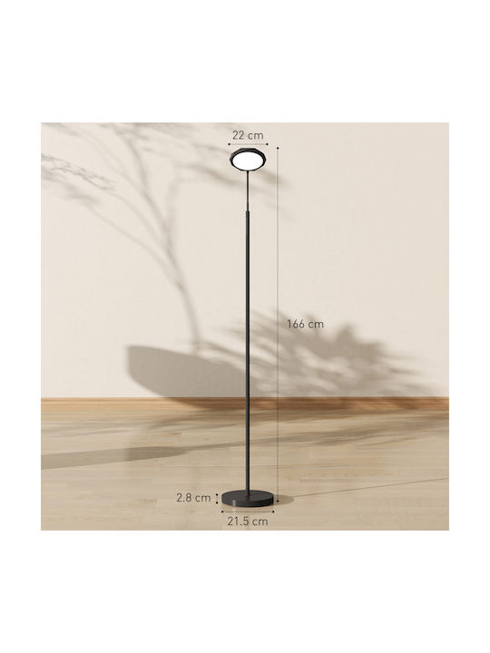 HomCom Floor Lamp H166cm. Black