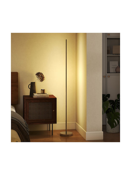 HomCom LED Φωτιστικό Δαπέδου Υ150xΜ20εκ. με Ρυθμιζόμενο Λευκό Φως 1800lm Ασημί