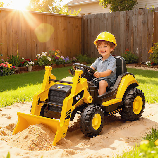 Παιδική Μπουλντόζα Caterpillar Ηλεκτροκίνητη 12 Volt Κίτρινη για 3+ Ετών