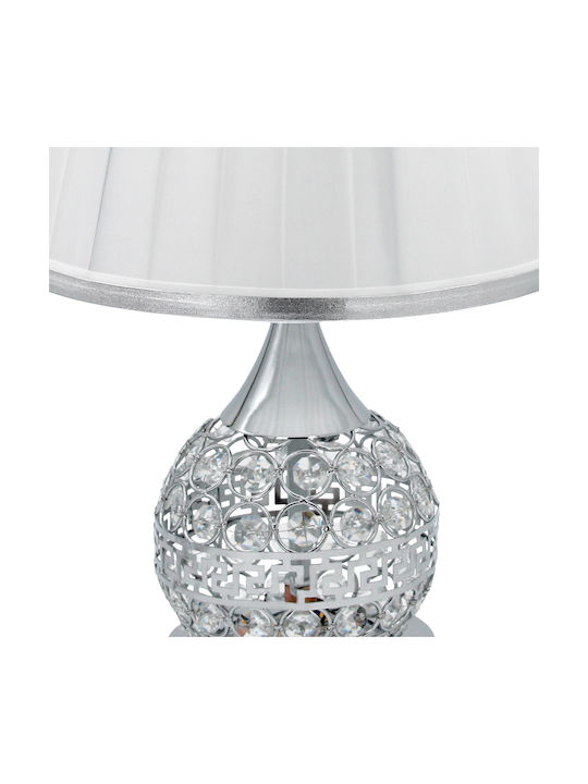 Keskor Metal Table Lamp for Socket E27 with Silver Shade and Base