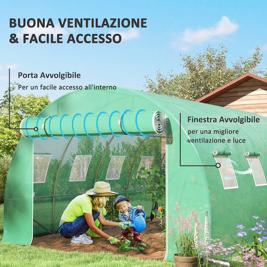 Outsunny 845-382V10GN Greenhouse Tunnel 4x3x2m