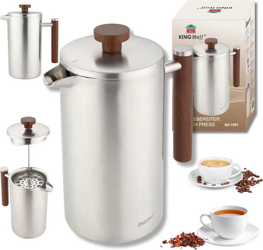 KING Hoff Manual Filter Coffee Maker Stainless Steel Silver 1lt