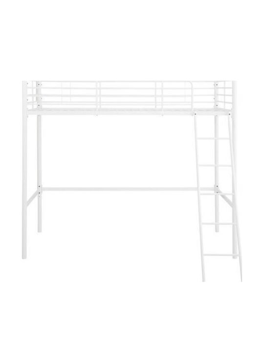 Kinderbett Hochbett Einzeln Weiß für Matratze 90x200cm
