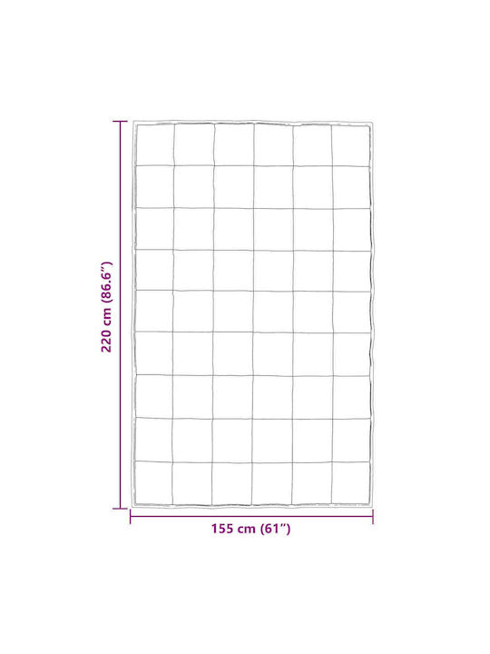 vidaXL Duvet Cover Single 155x220 Silver
