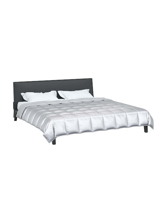vidaXL Duvet Cover Queen 220x260 Silver