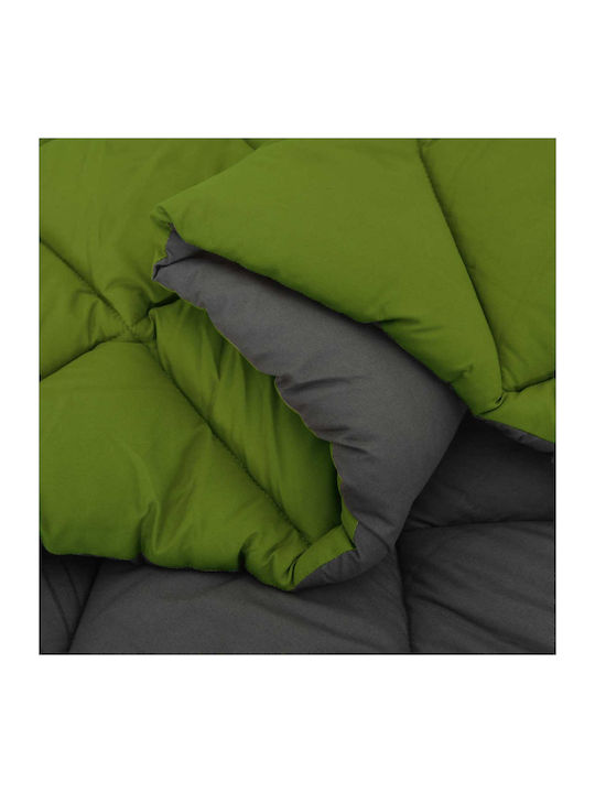 vidaXL Duvet Cover Queen 220x200 Green, Anthracite