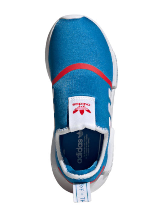 NMD 360 Kids Sports Shoes Slip-On Blue Rush / Cloud White / Vivid Red