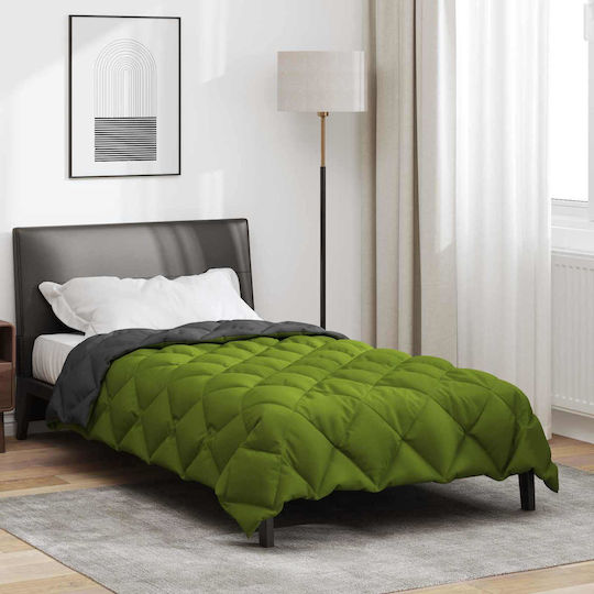 vidaXL Duvet Cover Queen 220x155 Green, Anthracite
