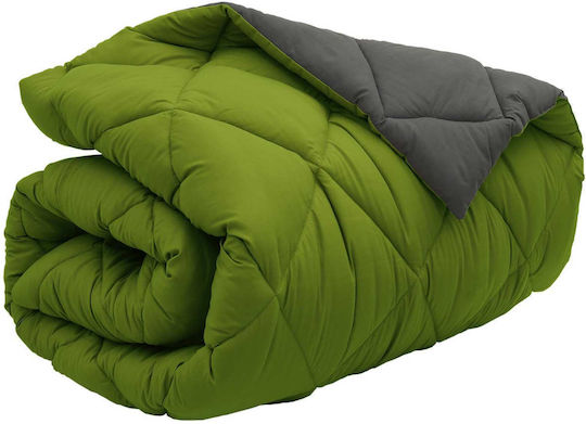 vidaXL Duvet Cover Queen 220x155 Green, Anthracite