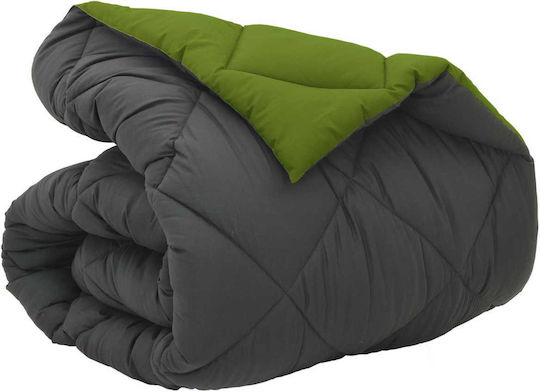vidaXL Duvet Cover Single 140x200 Green, Anthracite