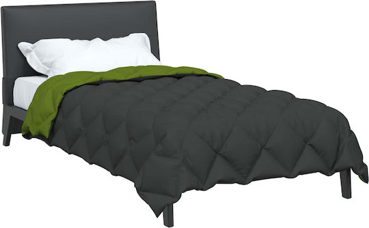 vidaXL Duvet Cover Single 140x200 Green, Anthracite