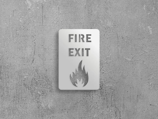 Fire Exit– Πινακίδα Σήμανσης Ανοξειδωτο-ατσαλι-inox