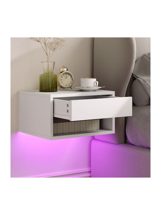 White Wooden Bedside Tables 2 Pieces 37x32x21cm