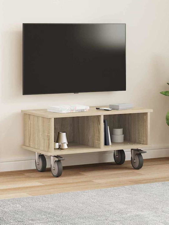 TV-Ständer mit Räder Sonoma Eiche M68.5xTiefe35xHöhe35cm