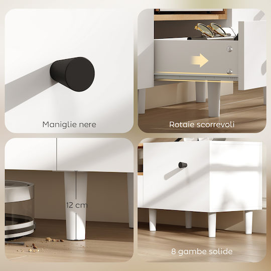 TV Stand White and Wooden Colour M150xD35xH45cm