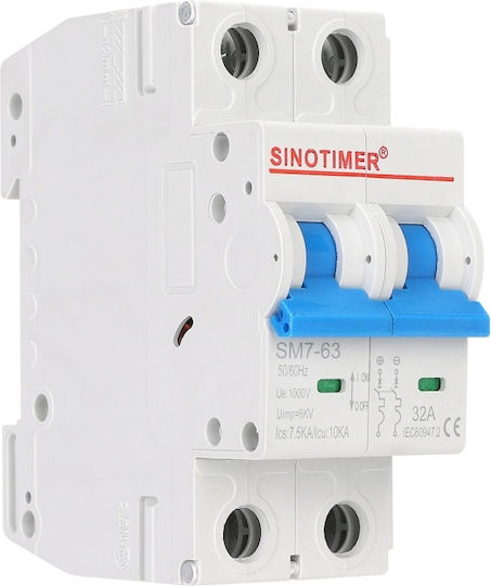 Sinotimer 2-Poles Panel Push Switch 1000V 32A