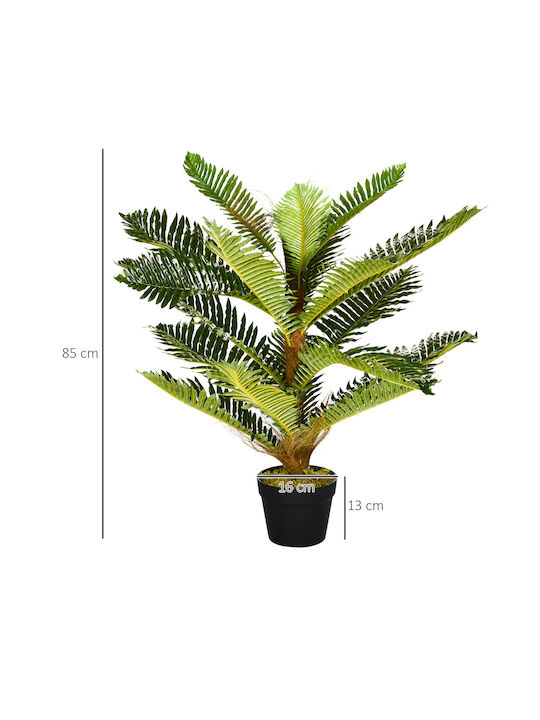 Homcom Artificial Palm Plant 18 Leaves Pot Height 85 cm Green Indoor 830-679v00gn