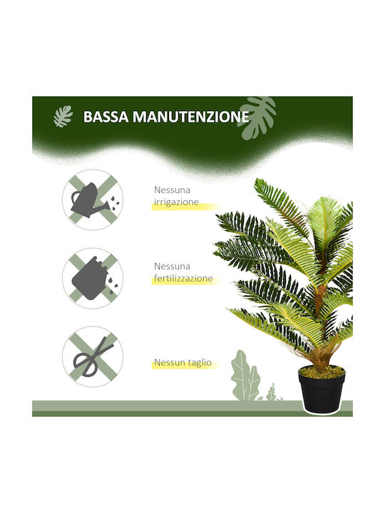 Homcom Artificial Palm Plant 18 Leaves Pot Height 85 cm Green Indoor 830-679v00gn