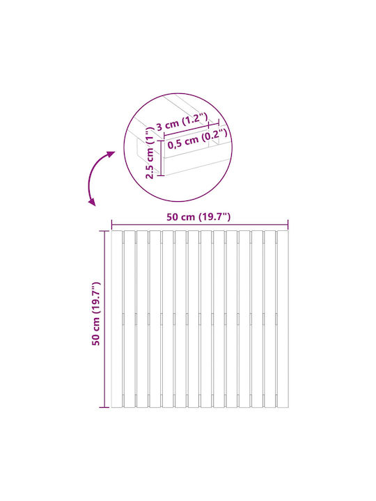 vidaXL Non-Slip Bath Mat Wooden 42025255 Coffee 50x50cm