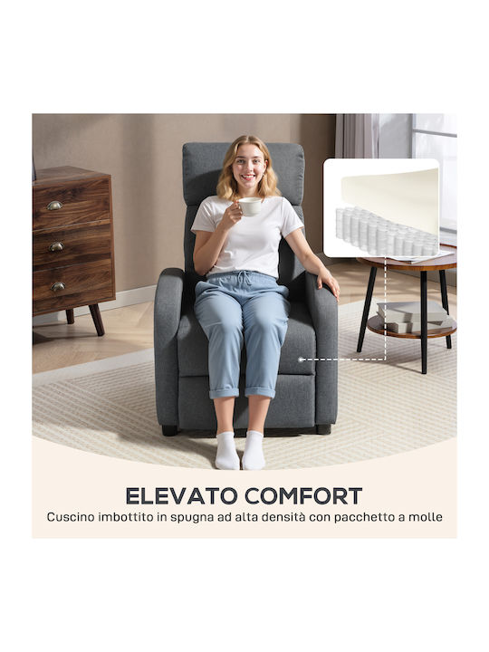 Relax Armchair with Footstool Gray 69x87x100.5cm