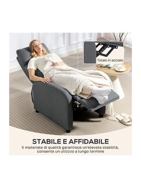 Relax Armchair with Footstool Gray 69x87x100.5cm