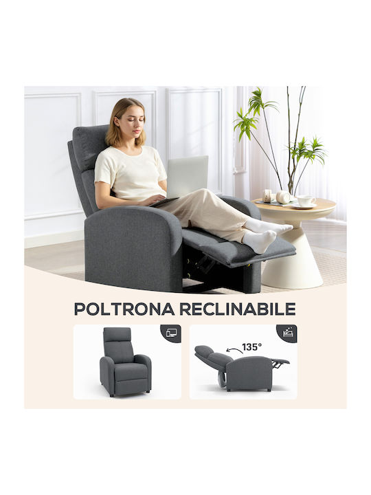 Relax Armchair with Footstool Gray 69x87x100.5cm