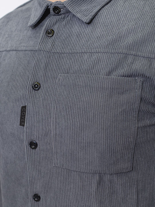 Μακρυμάνικo Κοτλέ Overshirt Silver Grey