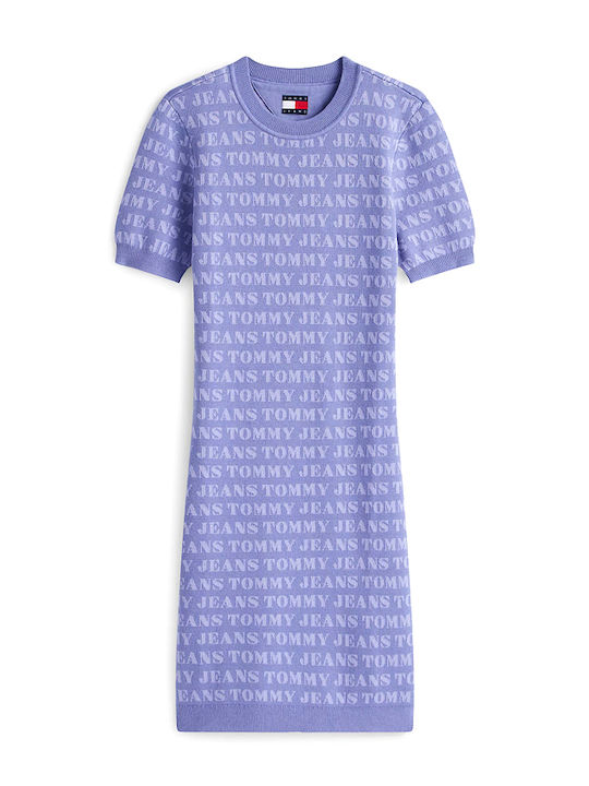 Mini Knitted Purple Dress