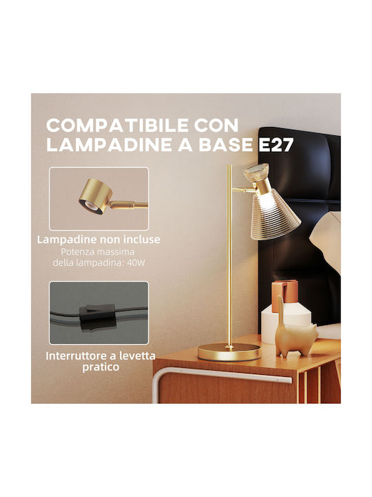 HomCom Decorative Lamp Flower with Socket for Bulb E27 Gold