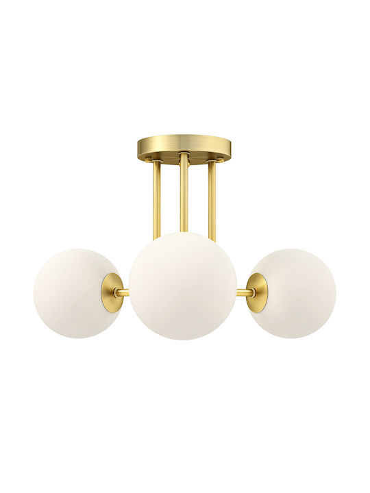 HomCom Ceiling Mount Light 42cm Gold with Socket G9
