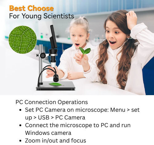 Hayve Dm9 Digital Microscope 1200x Hd 12mp 1080p 7" Screen 32gb Memory Adjustable Stand Digital Microscope