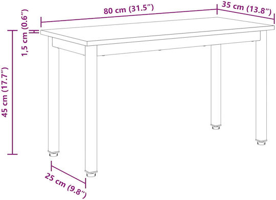 Stühle Bank Grey 1Stück 80x35x45cm