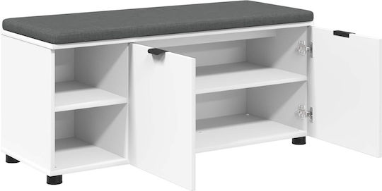 Мебел За Антре с Пейка Бял 100x38x46см
