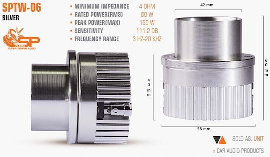 SP Audio Туитър за кола Кръгла Sp Tw
