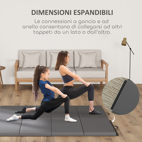 HomCom Exercise Mat Gray (180x80x5cm)