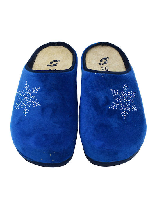 Anatomical Leather Women's Slippers Blue