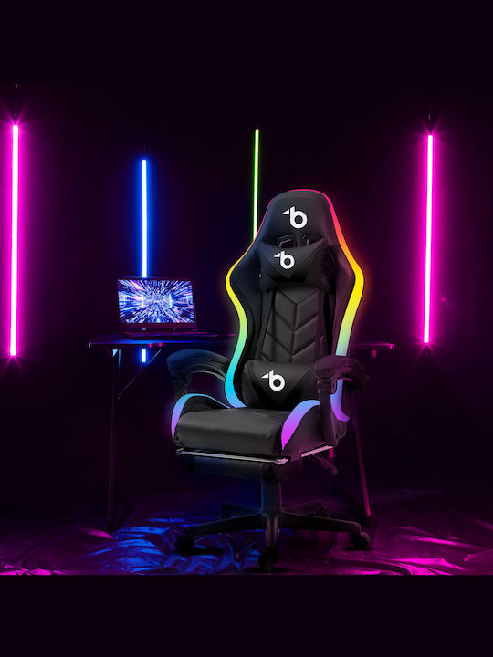 Alista Home Delight Gaming Chair Artificial Leather With RGB Lighting And Multicolour Footstool