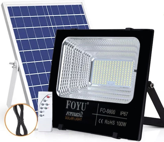 Waterproof Solar LED Flood Light 100W Cold White 5000K with Remote Control IP67