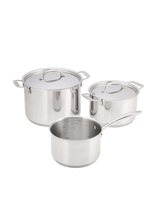 Horwood Essentials Rostfreier Stahl Töpfe Set aus 3 Töpfen