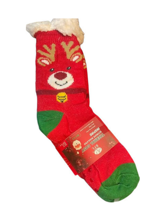 BFL Damen Weihnachtssocken Rot 1Pack