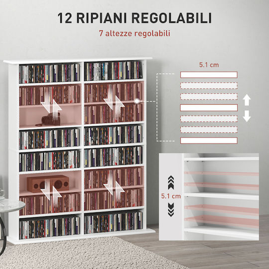 Bibliothek Weiß 106.5x24x126.3cm